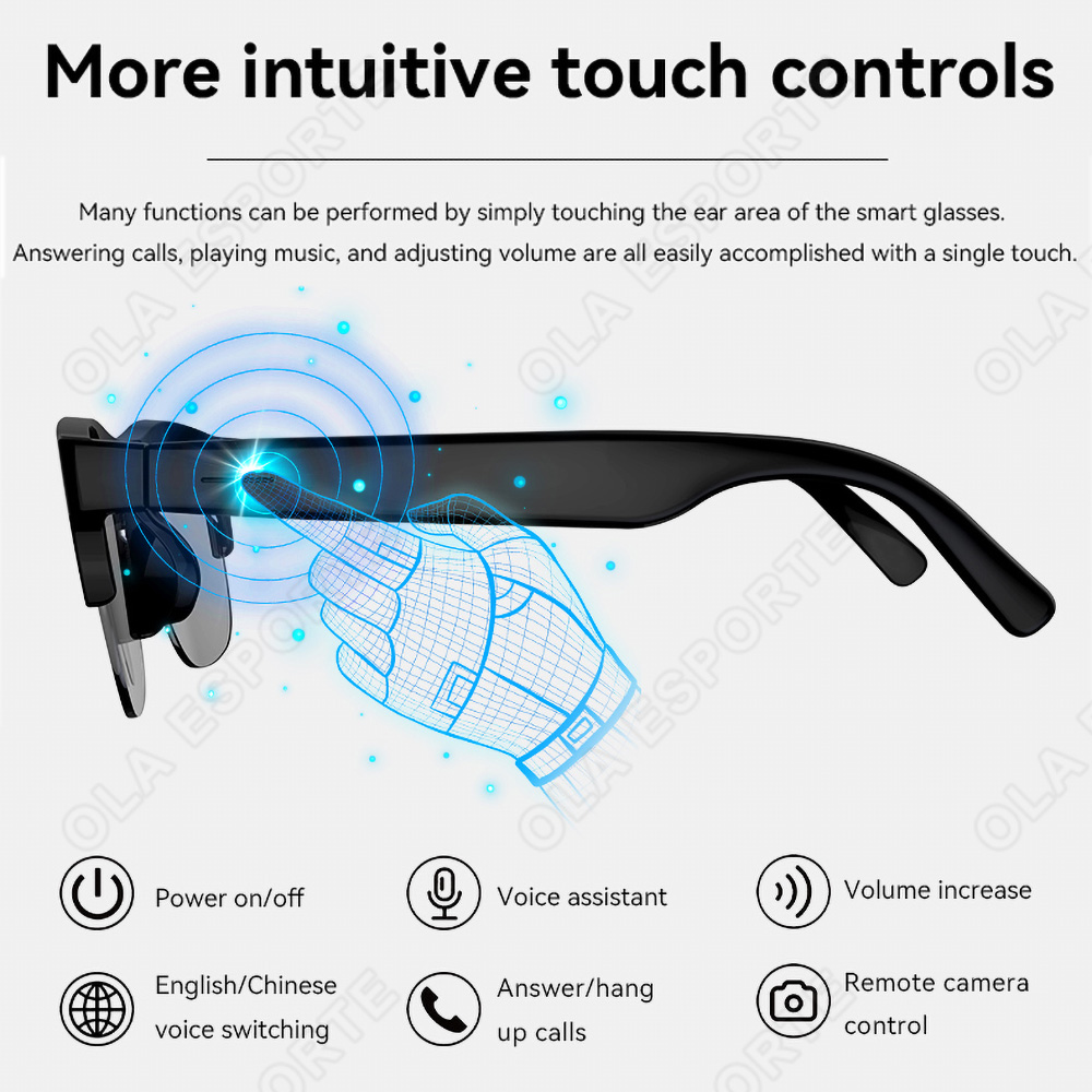 NEW Smart Glasses V5.3 Bluetoo - Outdoor Sport Glasses ulasan dan harga